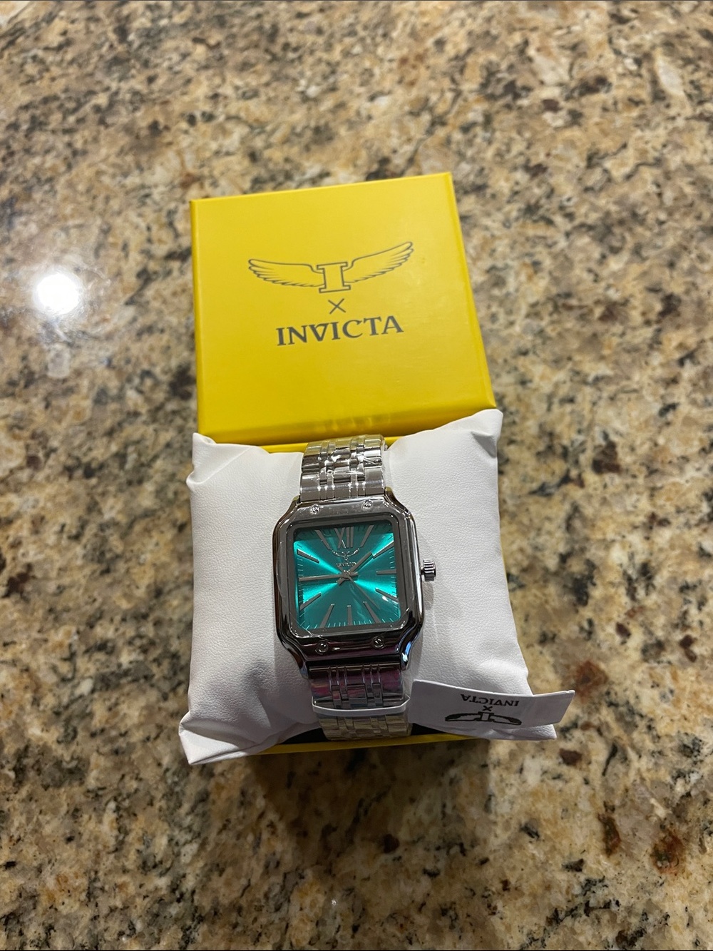 Invicta Angel Silver Bracelet Watch with Tiffany Blue Dial
